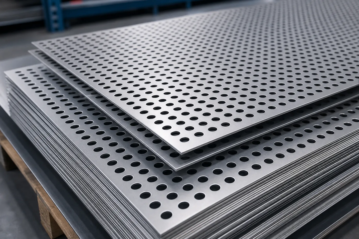 Stainless steel perforated sheets for filtration guards and fabrication panels