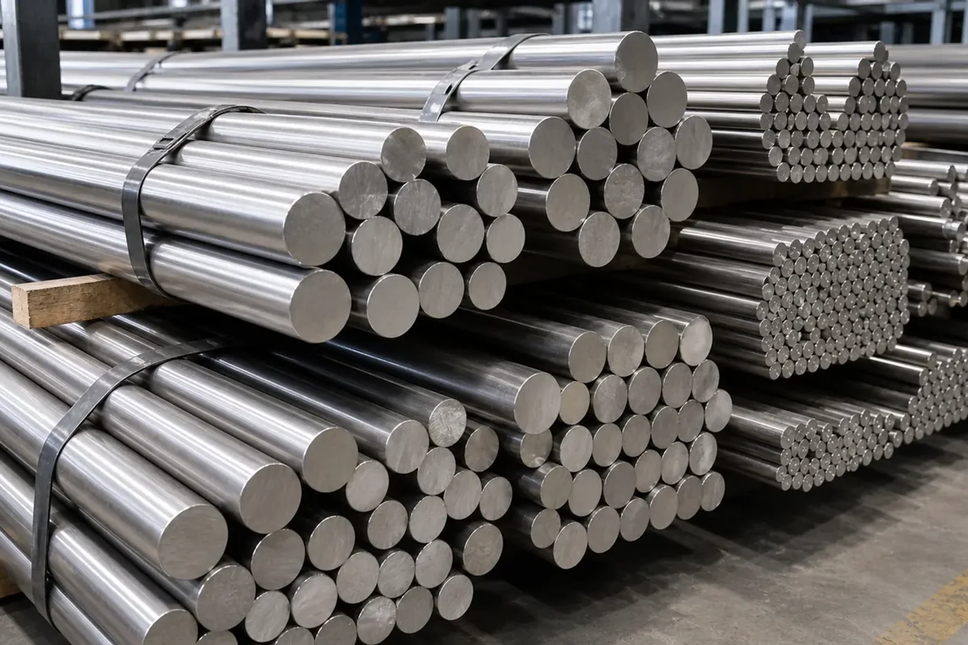 Stainless steel round rods and solid round sections