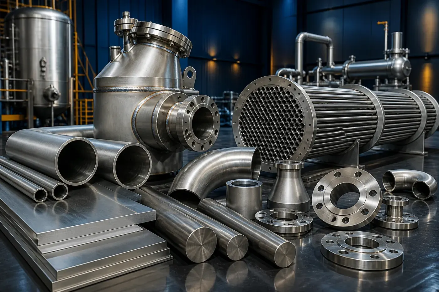 Hastelloy C-4 nickel alloy pipes heat exchanger tubes plates bars flanges fittings and welded components