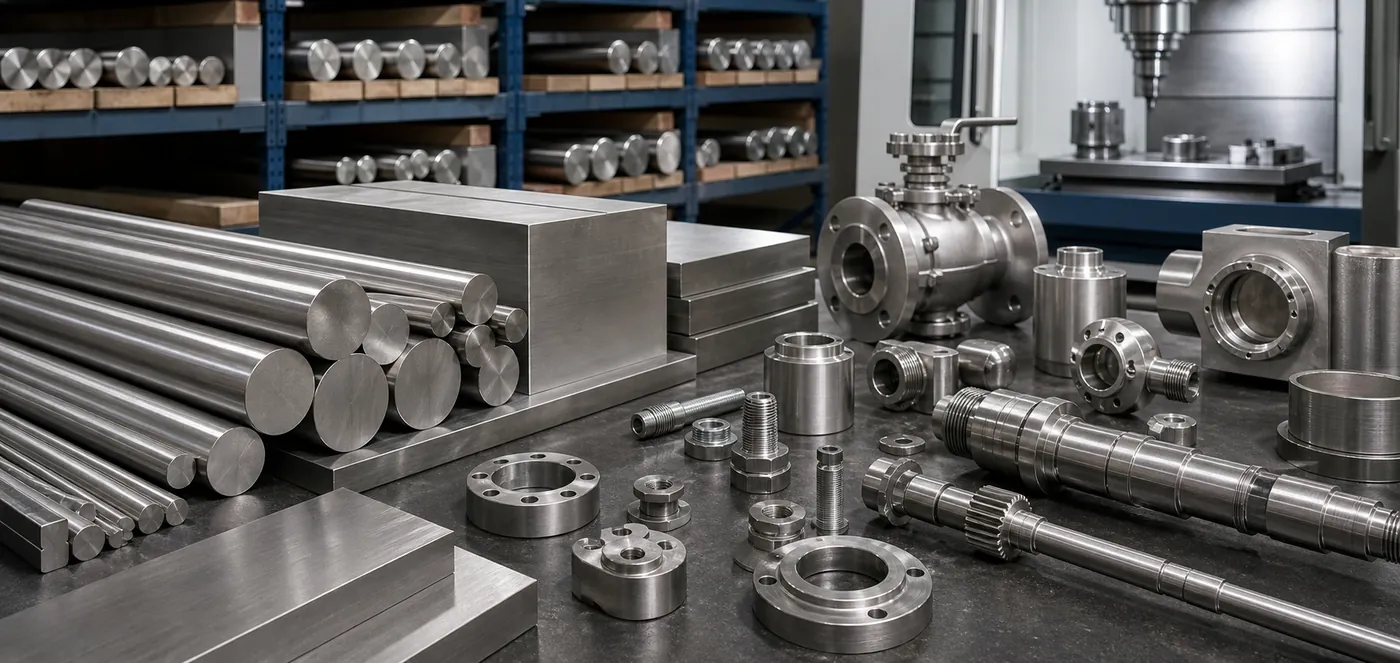 Stainless Steel 17-4 PH round bars shafts plates fasteners and machined components