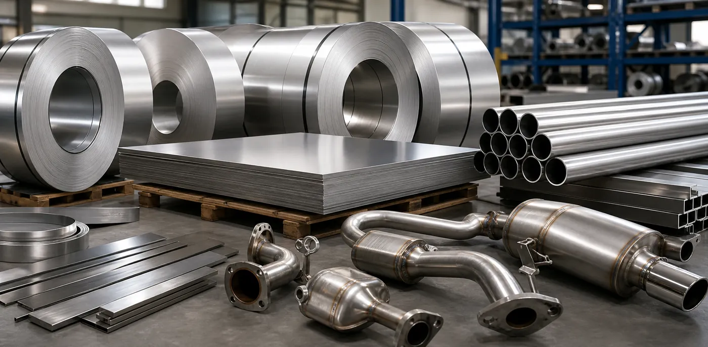 SS 409 stainless steel coils sheets pipes and automotive exhaust components