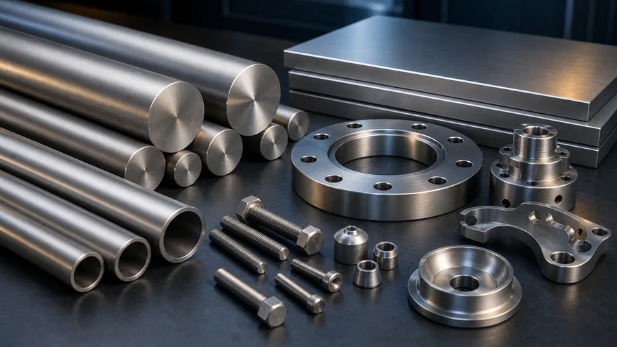 Titanium Grade 5 Ti-6Al-4V bars tubes plates flanges fasteners and machined components