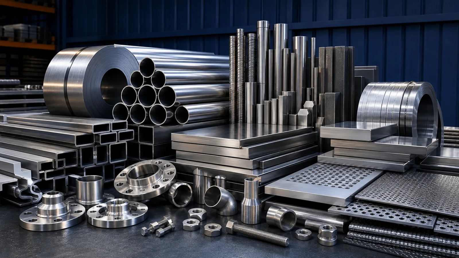 Industrial metals product portfolio with forms and materials