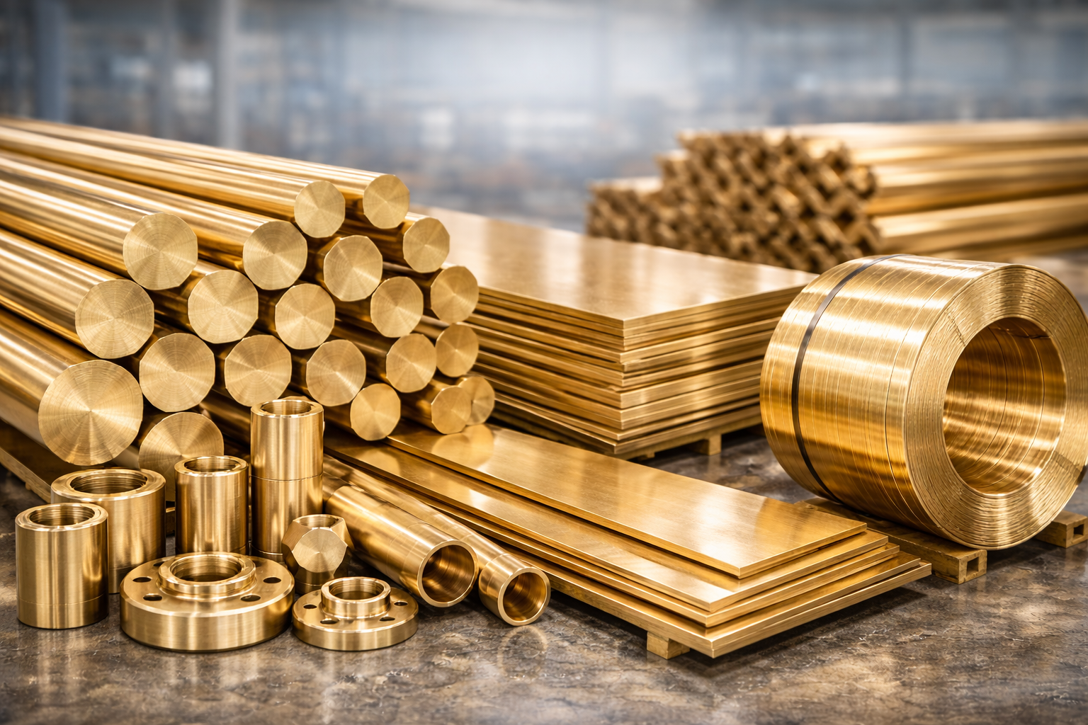 Brass rods, bars, sheets and pipes