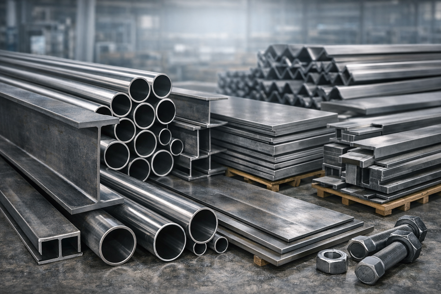 Carbon steel plates, pipes, bars and structural sections