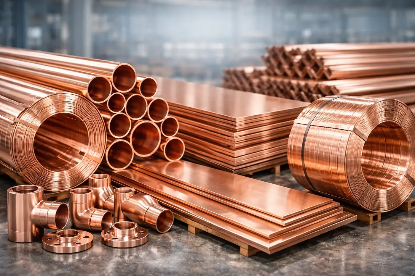 Copper C145 sheets plates tubes busbars rods and bars