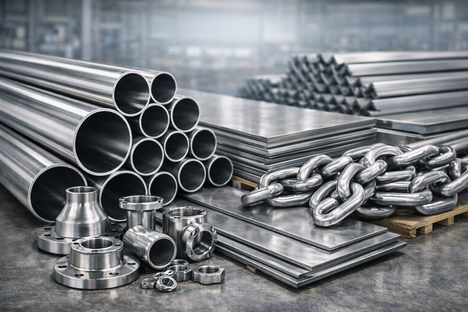 Duplex and super duplex plates, pipes, fittings and bars