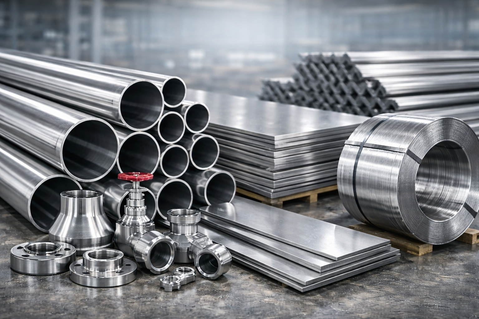 Nickel alloy pipes, plates, bars and fittings
