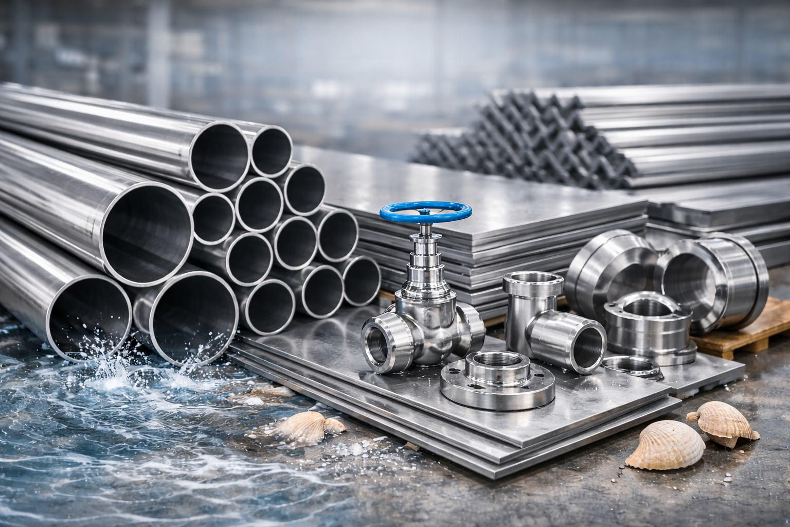 SMO 254 pipes, plates, coils and fittings