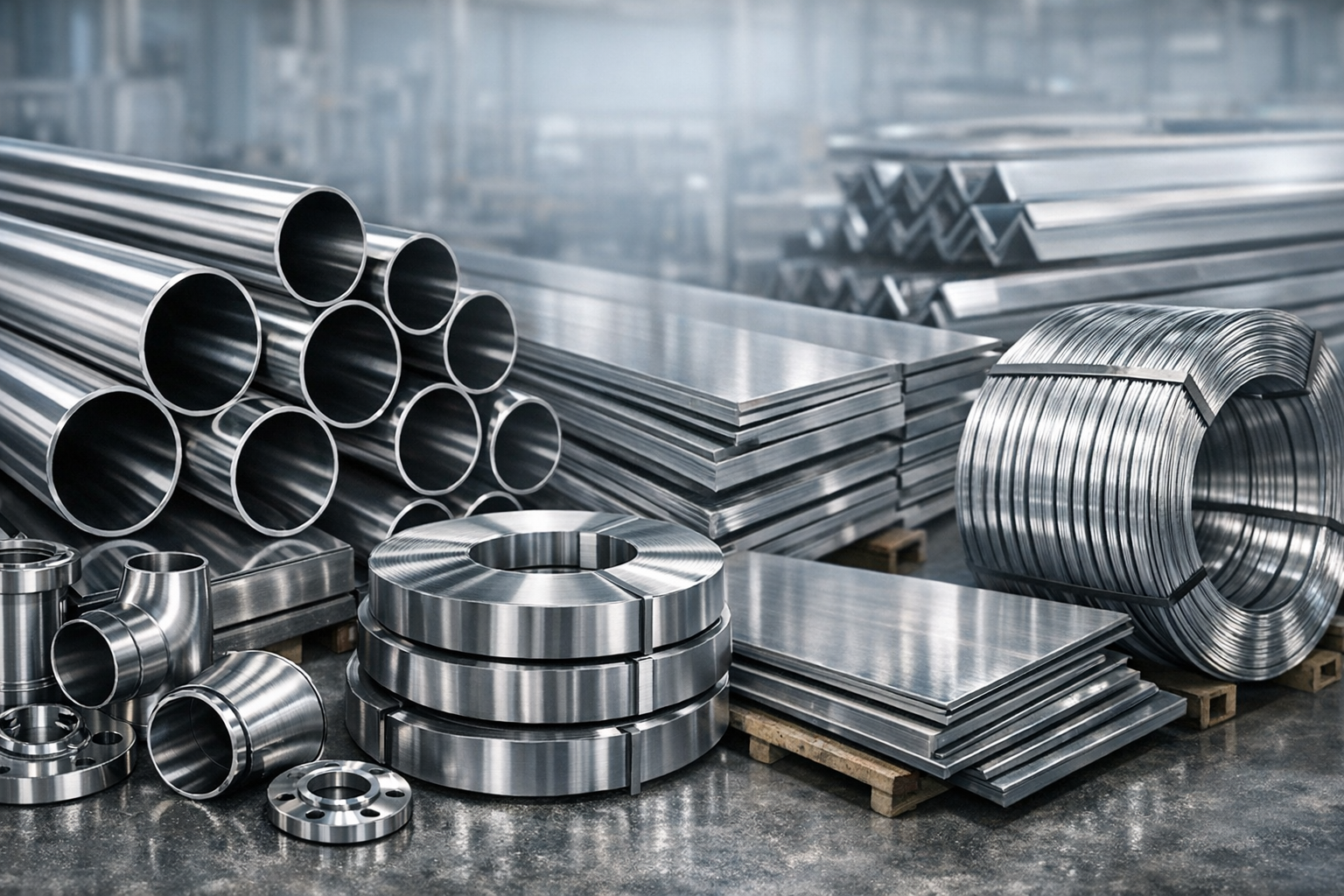Stainless steel sheets, pipes, coils and bars
