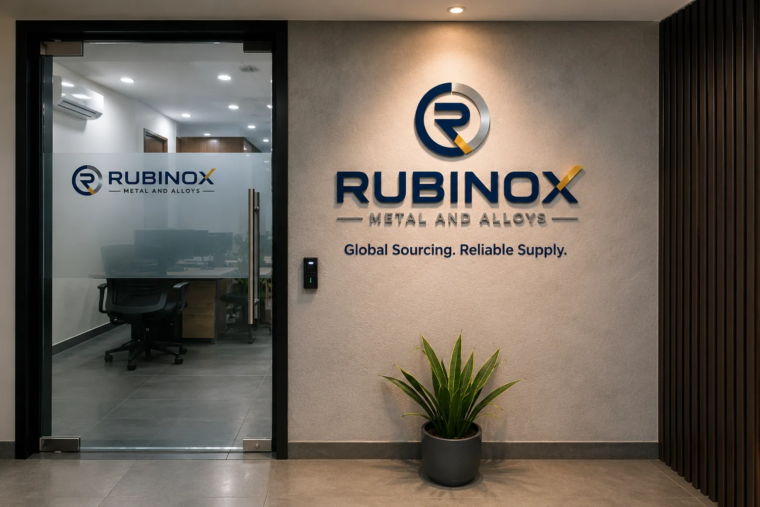 Rubinox Metal and Alloys office front with name board